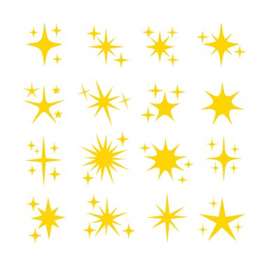 Parıltı simgesi seti. Tasarım için ışık simgeleri.