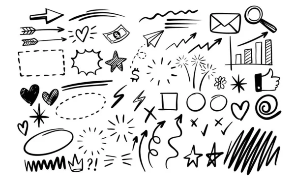 Handgezeichnete Vektor-Doodle-Design-Grafiken. — Stockvektor