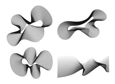 Tasarım için soyut vektör dalga elemanı. Şekillendirilmiş çizgi sanat arka planı eğri dalgalı çizgi, pürüzsüz çizgi.