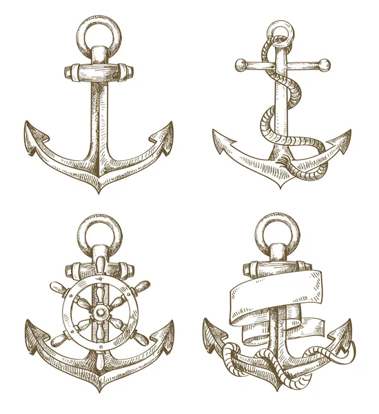 Hand drawn anchor — Stock Vector
