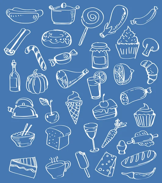 手工绘制的食物 — 图库矢量图片