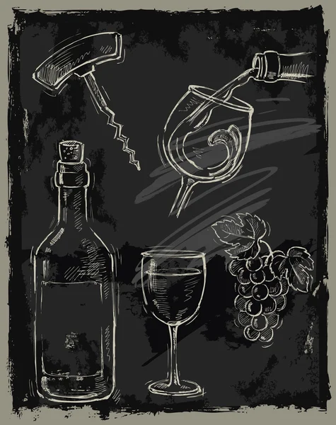 Vino de tiza — Vector de stock