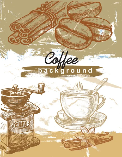 Hand drawn coffee — Stock Vector