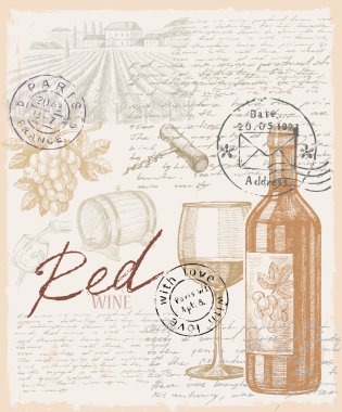 çizilmiş şarap ver