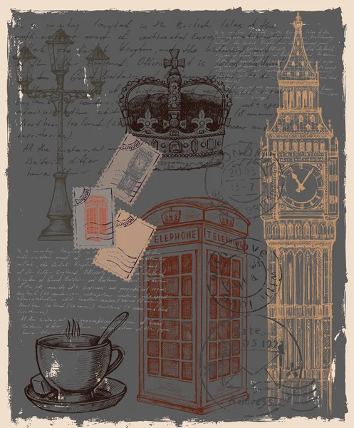 Illustration von Telefon Great Britain — Stockvektor