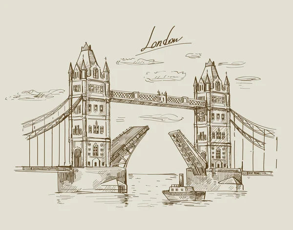Tower Bridge el çekilmiş