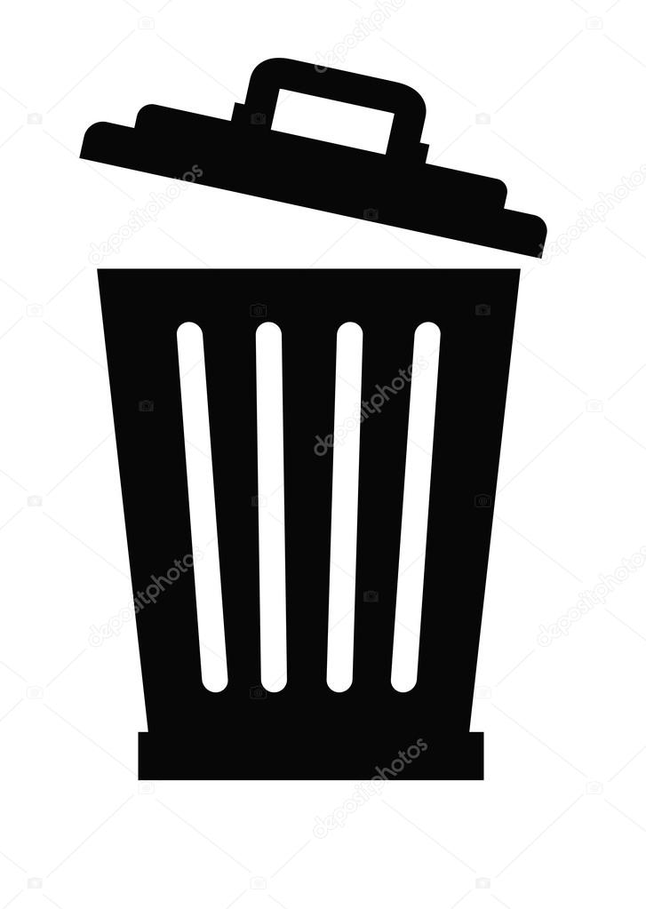 Garbage bin with recycle icon for trash. Container dustbin for