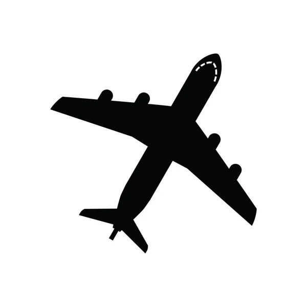 Avion noir — Image vectorielle