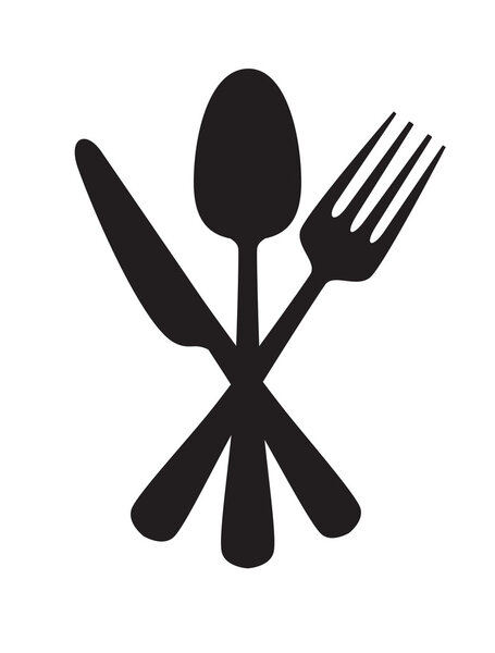 Knife, fork and spoon