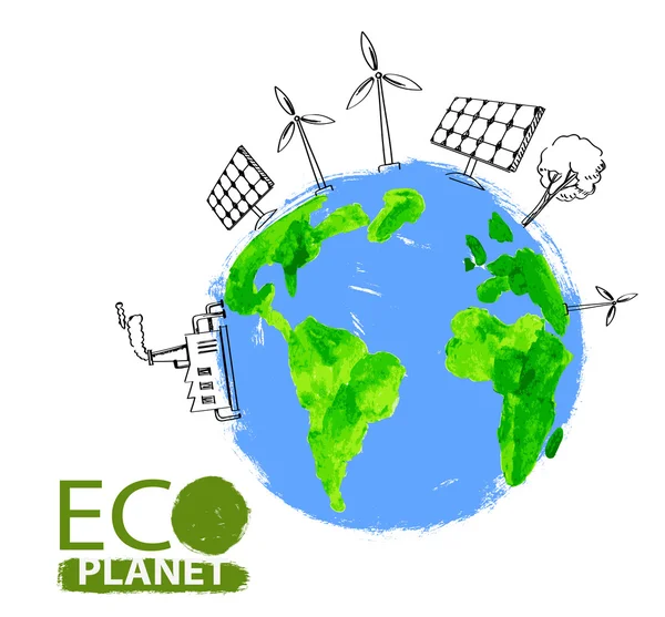 Eco έννοια πλανήτη — Διανυσματικό Αρχείο