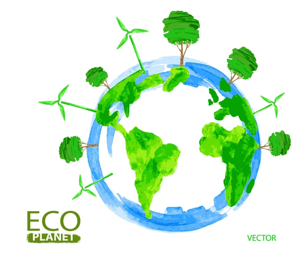 Eco concept planète — Image vectorielle