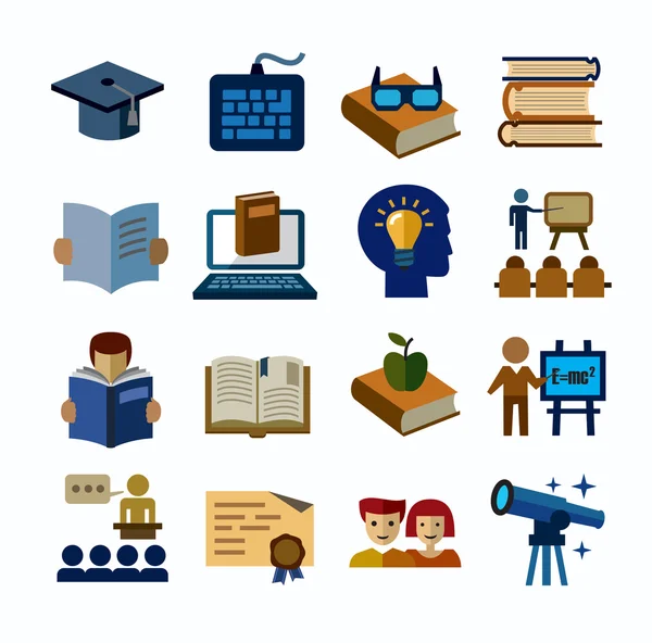 Iconos de educación superior — Vector de stock