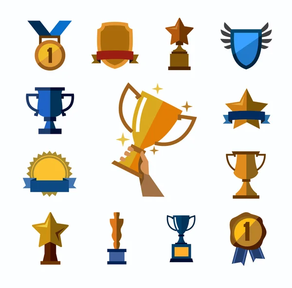 Trophy and awards icons — Stock Vector