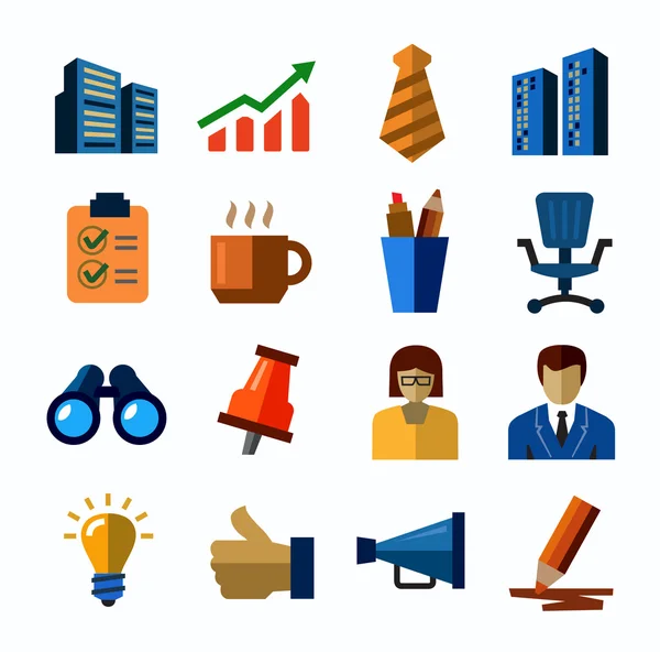Ícones de escritório e negócios —  Vetores de Stock