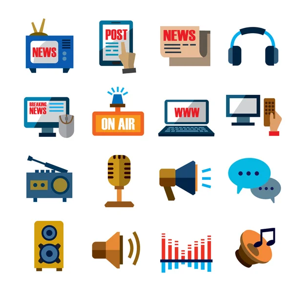 Iconos de medios — Vector de stock