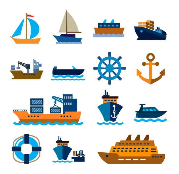 Boat and ship — Stock Vector