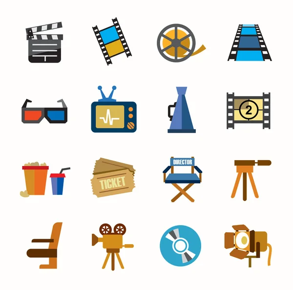 Iconos de película — Vector de stock