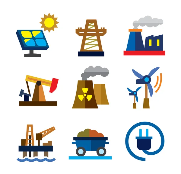 Energie-iconen — Stockvector