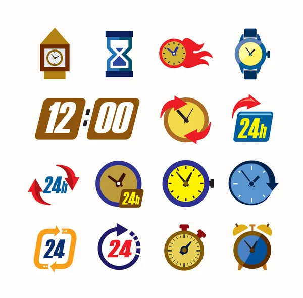 Clocks icons — Stock Vector