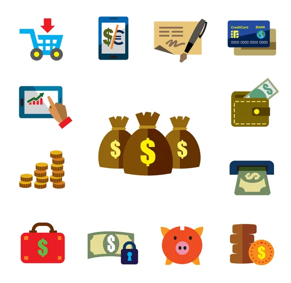 Iconos financieros — Vector de stock