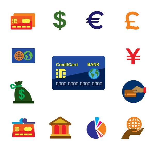 Kredi kartı simgeleri — Stok Vektör