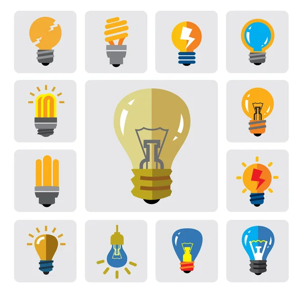 Bulbs icons — Stock Vector