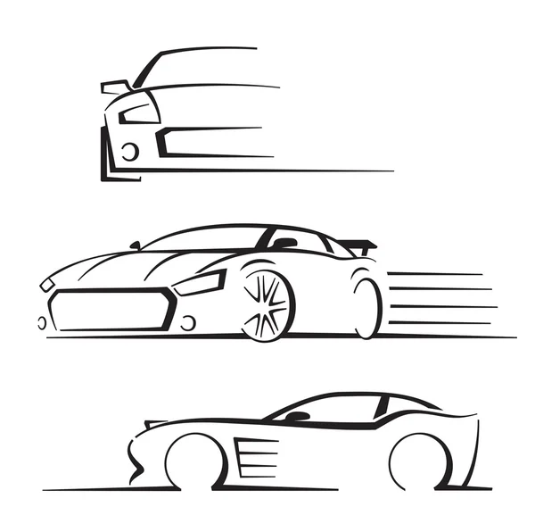 Zwarte auto set — Stockvector