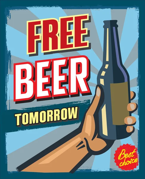 Cerveja grátis amanhã —  Vetores de Stock