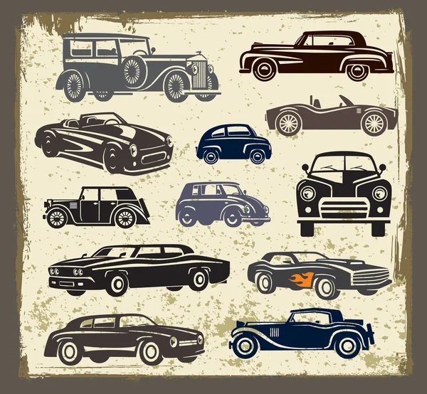 Coches retro de estilo vintage — Archivo Imágenes Vectoriales