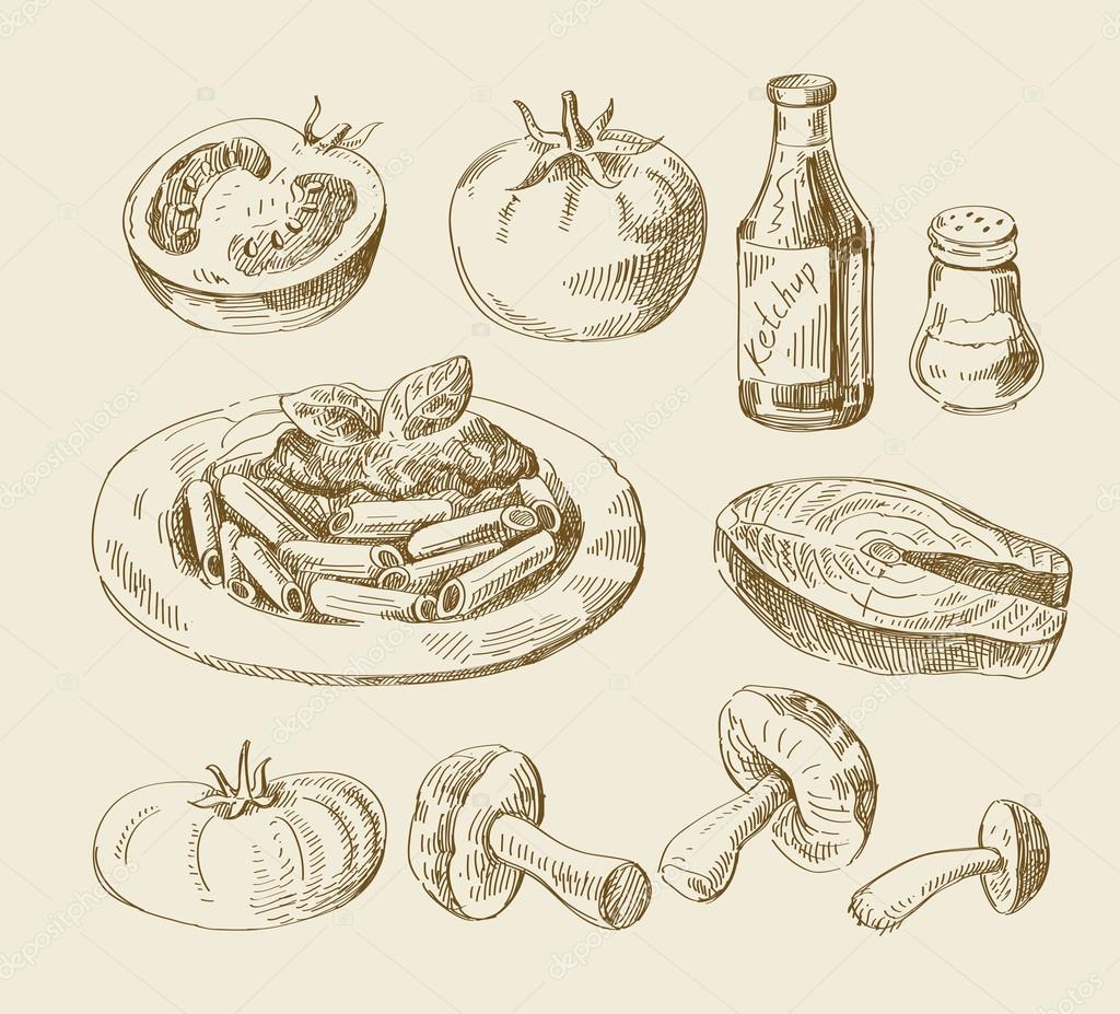 hand drawn food sketch