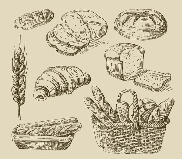 Doodle de pão — Vetor de Stock