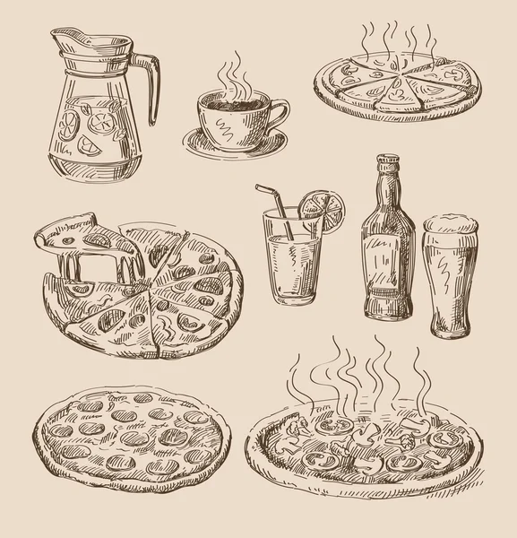 Ручной набросок еды — стоковый вектор
