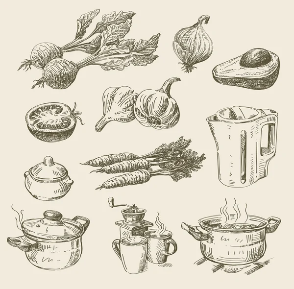 Hand drawn food sketch — Stock Illustration Hand drawn food sketch Stock Illustration