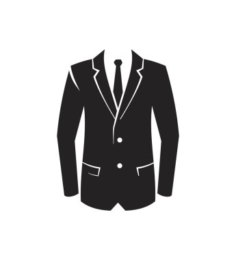 Siyah takım elbise simge vektör