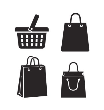 vektör siyah alışveriş çantası