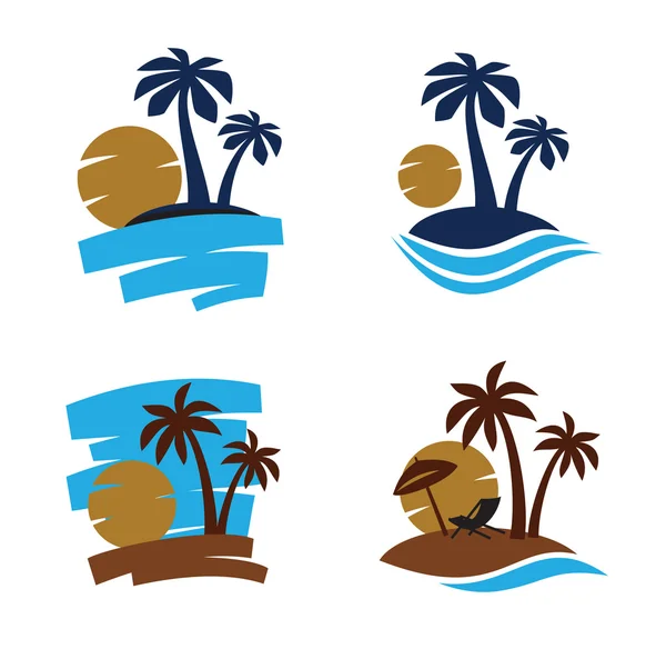 Vector Palm trees silhouette — Stock Vector