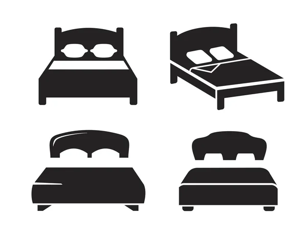 Διανυσματικά μαύρο κρεβάτι — Διανυσματικό Αρχείο