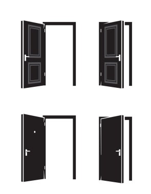 vektör siyah kapı
