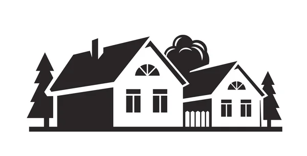 Vector black house — Stock Vector