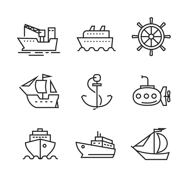 Лодка и корабль — стоковый вектор