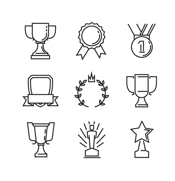 Iconos de premio plano — Archivo Imágenes Vectoriales