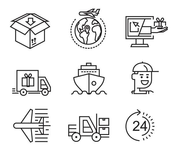 Delivery flat icons — Stock Vector