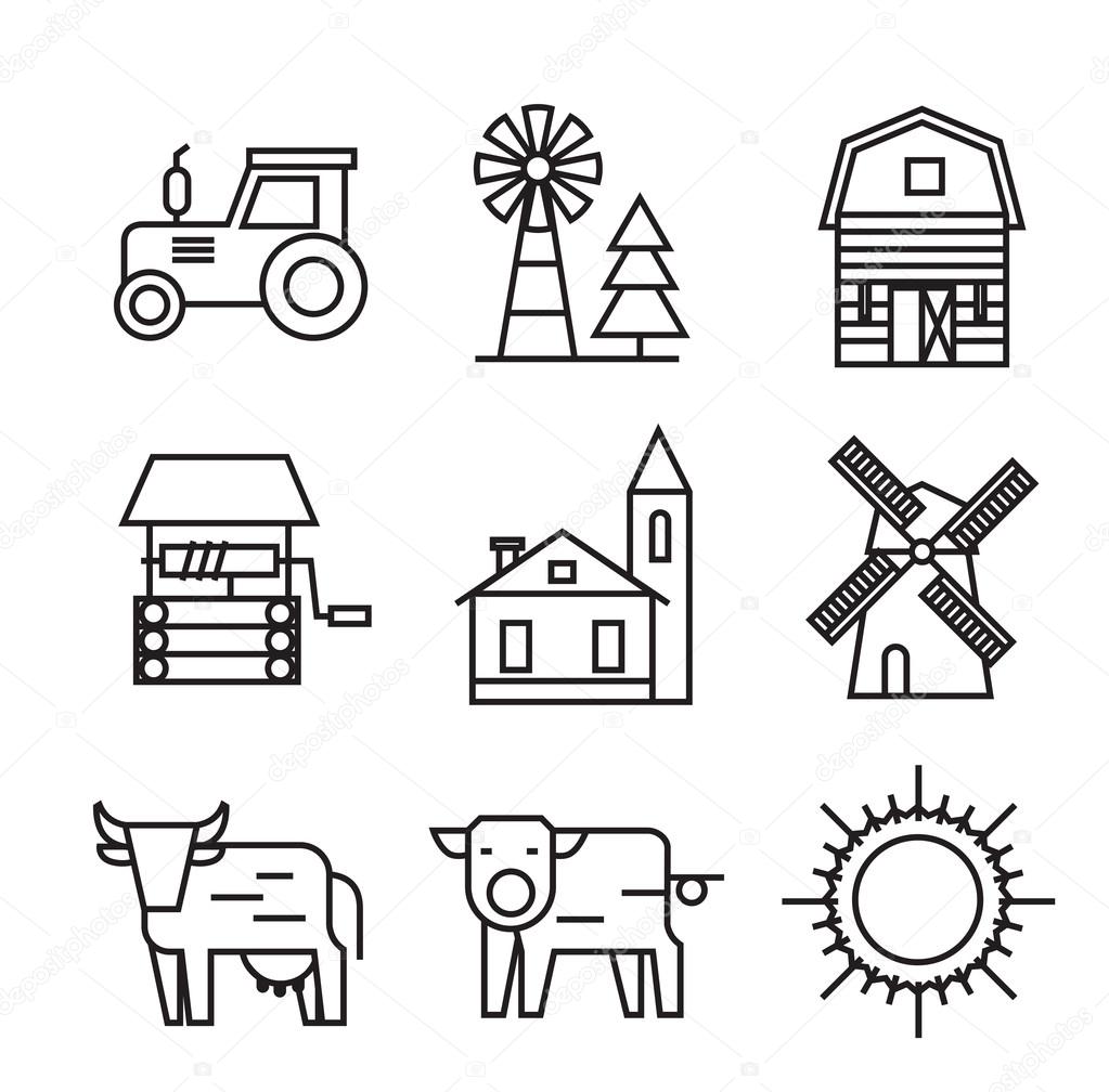 farm flat icons
