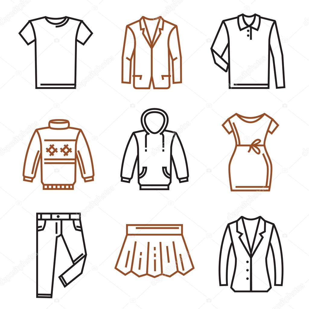 clothes flat icons