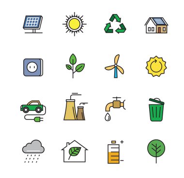 düz Eko simgeler