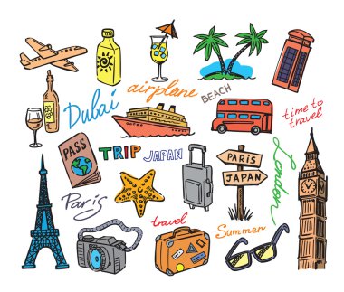 Hand drawn travel vector