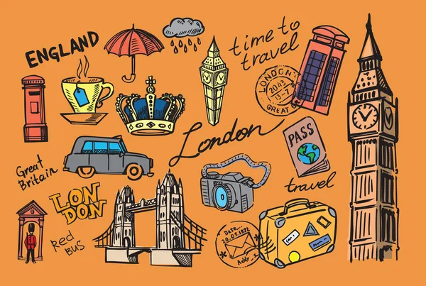 Hand getekend Uk — Stockvector