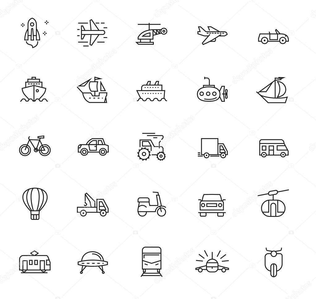flat transport icons