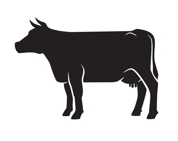 Ícone de vaca preta — Vetor de Stock