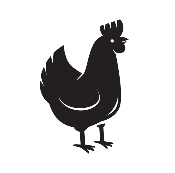 Значок черной курицы — стоковый вектор
